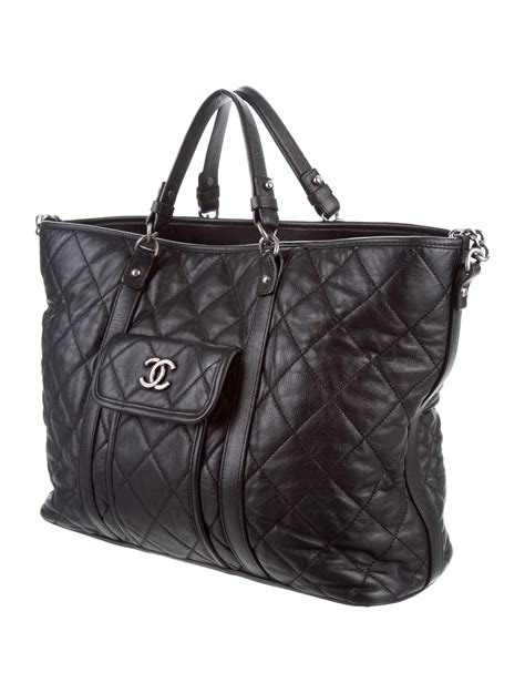 chanel white shopping bag|large zipped shopping bag chanel.